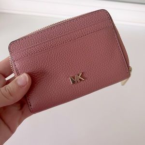 Michael Kors Small Pink Pebbled Leather Wallet